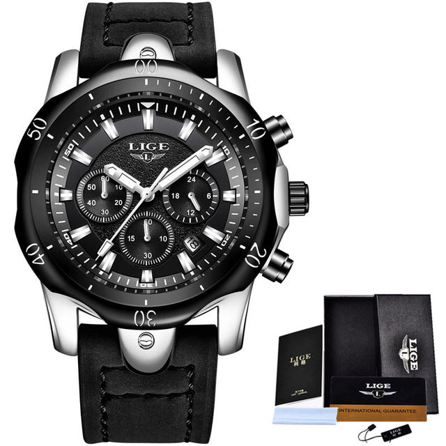 Lige Luxury Chronograph Watch