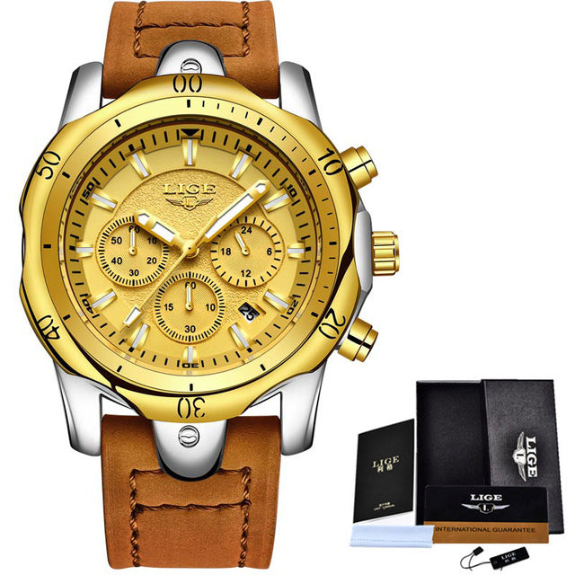 Lige Luxury Chronograph Watch